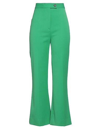 VICTORIA, VICTORIA BECKHAM Casual trouser Green 68% Polyester, 29% Viscose, 3% Elastane, Horn