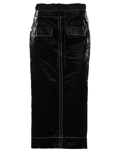 REJINA PYO Midi skirt Black 100% Polyurethane, Cotton
