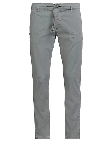 GREY DANIELE ALESSANDRINI Casual trouser Light grey 98% Cotton, 2% Elastane