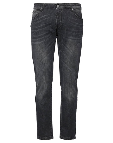 DANIELE ALESSANDRINI HOMME Denim trousers Charcoal 98% Cotton, 2% Elastane