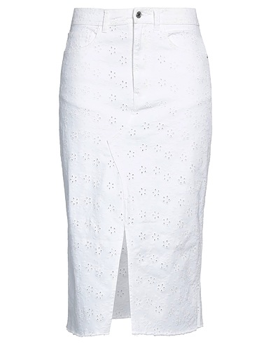 GUESS Denim skirt White 98% Cotton, 2% Elastane