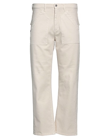 DANIELE ALESSANDRINI Casual trouser Beige 99% Organic cotton, 1% Elastane