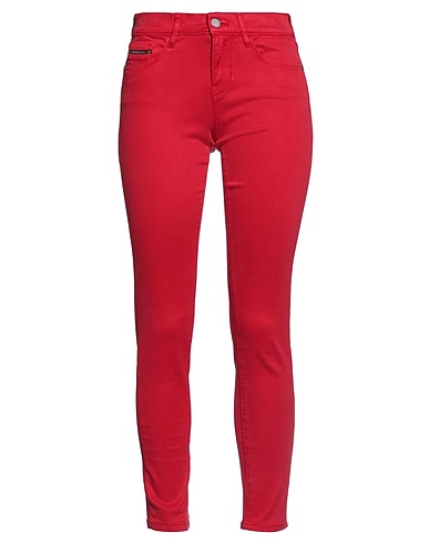 CALVIN KLEIN JEANS Denim trousers Red 62% Lyocell, 27% Cotton, 9% Polyester, 2% Elastane