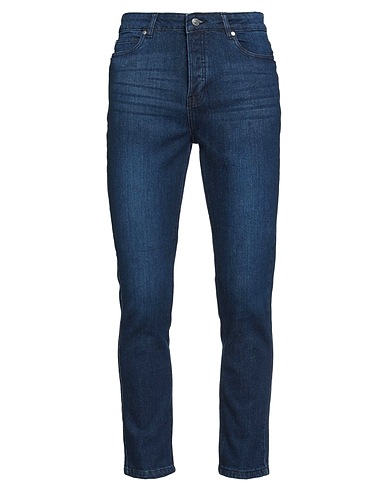 BOLONGARO TREVOR Denim pants Blue 98% Cotton, 2% Elastane