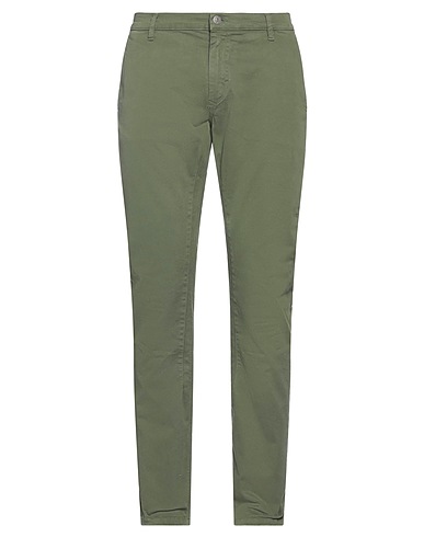 GREY DANIELE ALESSANDRINI Chinos Verde militare 98% Cotone, 2% Elastan