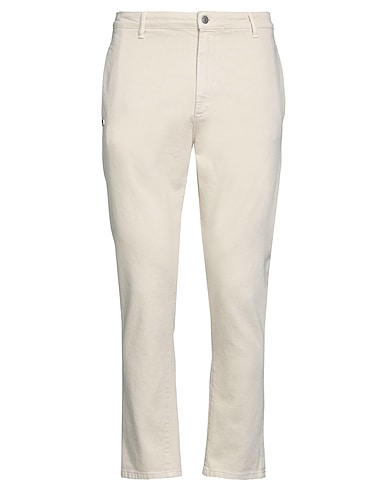 GREY DANIELE ALESSANDRINI Casual trouser Beige 99% Organic cotton, 1% Elastane