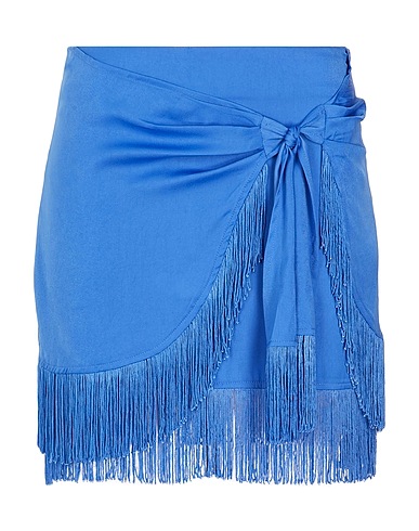 8 by YOOX Minigonna FRINGED WRAP MINI SKIRT
 Azzurro 100% Poliestere riciclato