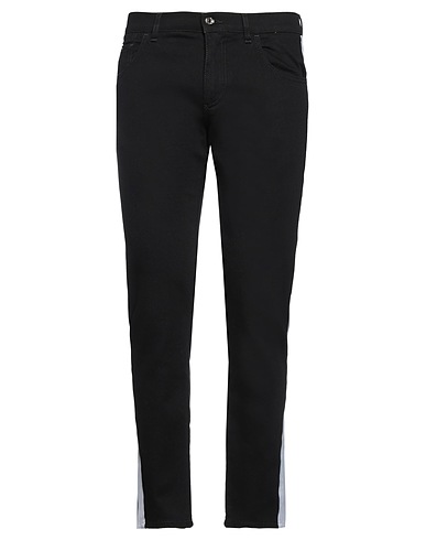 DOLCE&GABBANA Denim trousers Black 98% Cotton, 2% Elastane, Viscose, Zamak, Cow leather