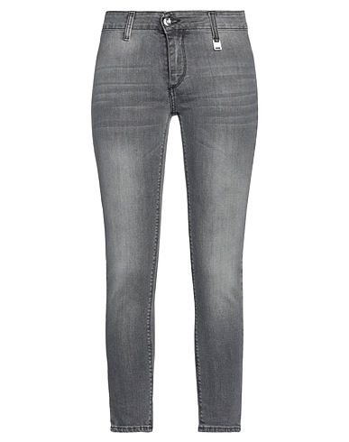 CAFèNOIR Denim trousers Grey 97% Cotton, 3% Elastane