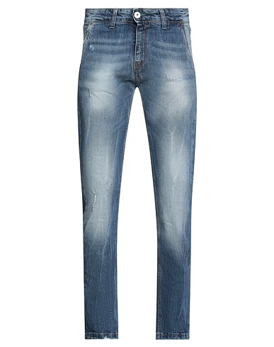 DISPLAJ Denim trousers Blue 98% Cotton, 2% Elastane