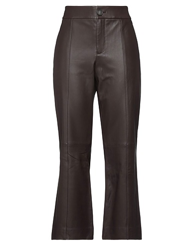 VINCE. Casual trouser Dark brown 100% Lambskin