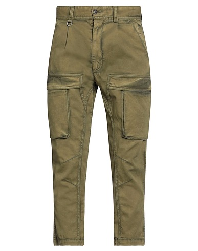 PAOLO PECORA Pantalone Verde militare 98% Cotone, 2% Elastan