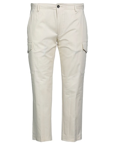 MICHAEL COAL Casual trouser Cream 98% Cotton, 2% Elastane