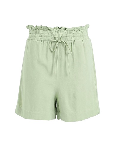 VERO MODA Shorts & Bermuda Verde salvia 55% Viscosa EcoVero™, 45% Lino