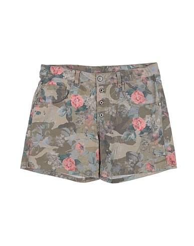 PLEASE Denim shorts Khaki 97% Cotton, 3% Elastane