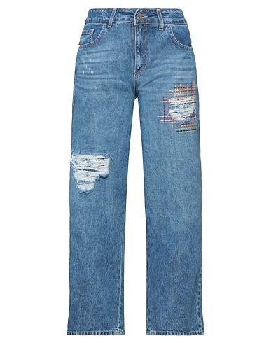 CAFèNOIR Denim trousers Blue 100% Cotton