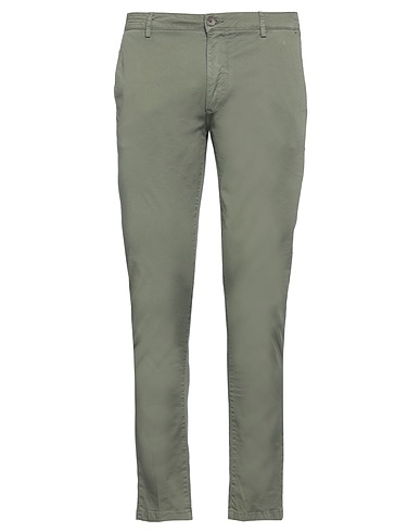 YAN SIMMON Chinos Verde militare 97% Cotone, 3% Elastan