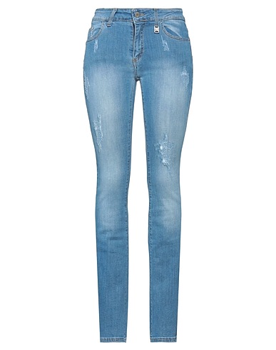 CAFèNOIR Denim trousers Blue 97% Cotton, 3% Elastane