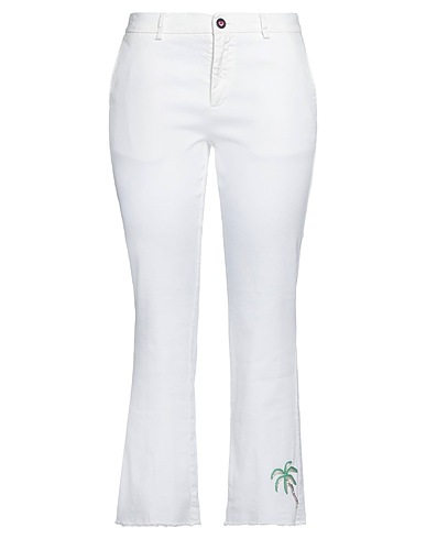I LOVE MP Bootcut Jeans White 51% Linen, 47% Cotton, 2% Elastane