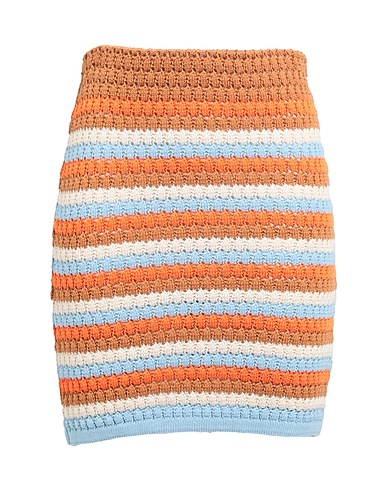 SOMETHINGNEW0803 Mini skirt Orange 50% Acrylic, 50% Cotton