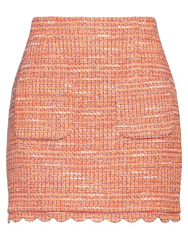 MAJE Mini skirt Orange 69% Cotton, 17% Polyester, 8% Acrylic, 3% Viscose, 3% Polyamide