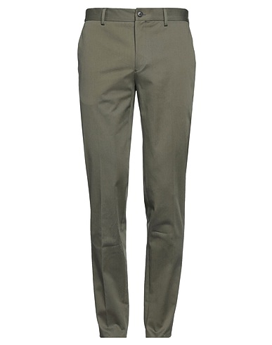 BRIAN DALES Casual trouser Military green 97% Cotton, 3% Elastane
