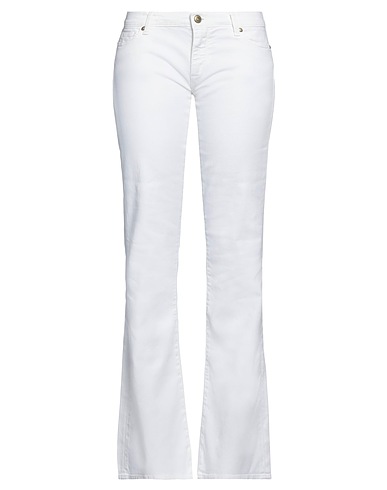 TRUE NYC® Casual pants White 97% Cotton, 3% Elastane, Bovine leather