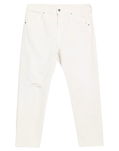 TRUE NYC® Pantalon en jean Ivoire 98% Coton, 2% Élasthanne, Cuir de bovin