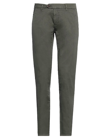 ROŸ ROGER'S Casual pants Dark green 97% Cotton, 3% Elastane