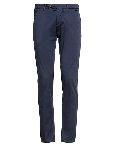 ROŸ ROGER'S Casual trouser Navy blue 97% Cotton, 3% Elastane