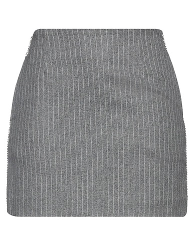 MANILA GRACE Mini skirt Grey 68% Wool, 30% Polyester, 2% Elastane