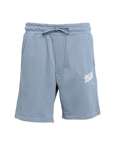 JACK & JONES Shorts & Bermuda Slate blue 50% Organic cotton, 30% Polyester, 20% Cotton