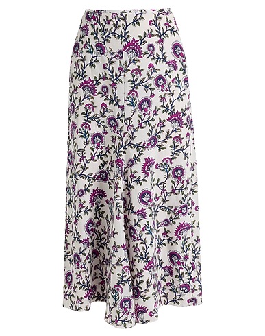 ISABEL MARANT Long skirt Off white 91% Silk, 9% Elastane