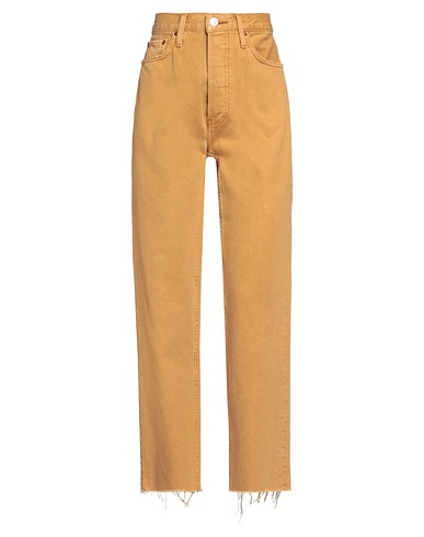 RE/DONE Denim trousers GIALLO OCRA 100% Cotton
