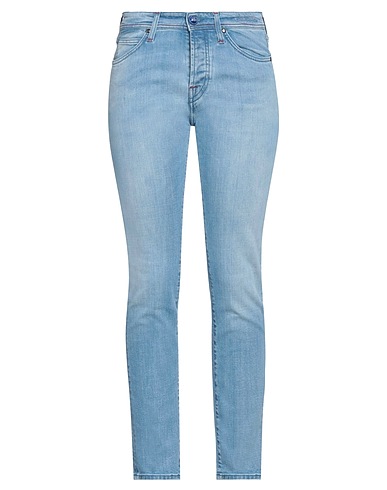 ROŸ ROGER'S Denim trousers Blue 98% Cotton, 2% Rubber