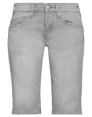 TRUE RELIGION Denim shorts Grey 98% Cotton, 2% Elastane