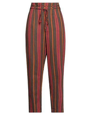 CARACTÈRE Casual trouser Brown 88% Viscose, 12% Polyamide