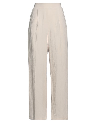 KONTATTO Casual trouser Beige 60% Viscose, 40% Linen