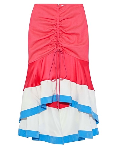 PRABAL GURUNG Midi skirt Fuchsia 65% Polyester resin, 35% Cotton