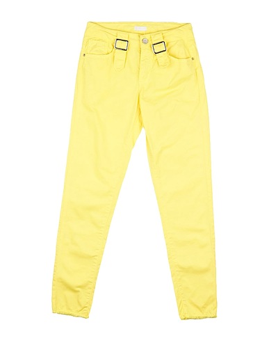 FUN & FUN Casual trouser Yellow 98% Cotton, 2% Elastane