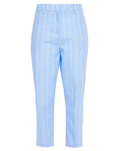 STELLA JEAN Casual trouser Sky blue 100% Cotton