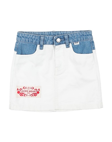 GCDS MINI Skirt White 100% Cotton, Polyester