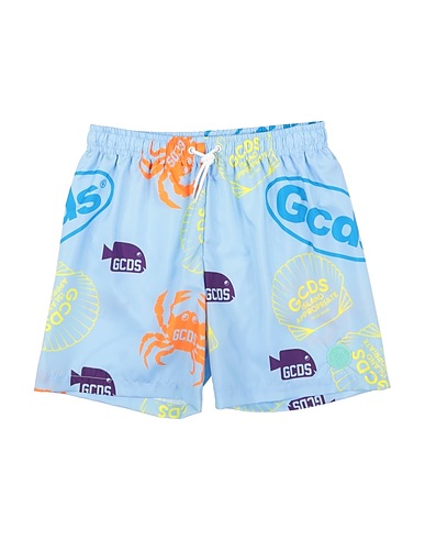 GCDS MINI Swim shorts Sky blue 100% Polyester
