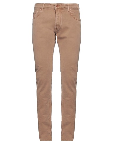 HAND PICKED Denim trousers Light brown 97% Cotton, 3% Elastane