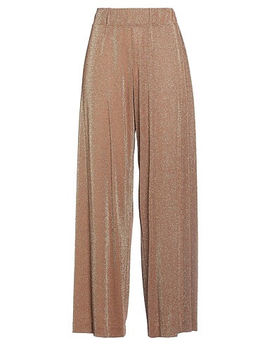 MORE by SISTE'S Casual trouser Brown 70% Viscose, 13% Polyamide, 13% Metallic fiber, 4% Elastane