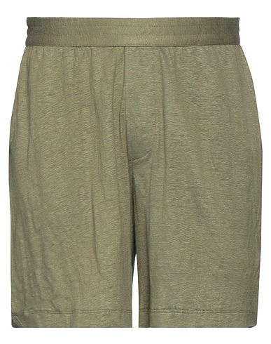 MAJESTIC FILATURES Shorts & Bermuda Verde militare 96% Lino, 4% Elastan