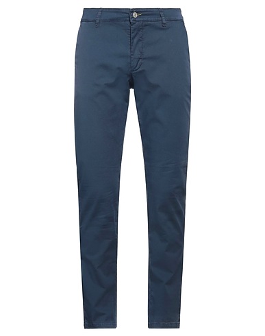 DANIELE ALESSANDRINI HOMME Casual trouser Navy blue 98% Cotton, 2% Elastane