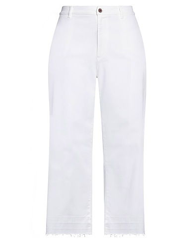 EUROPEAN CULTURE Denim trousers White 93% Cotton, 5% Polyester, 2% Elastane