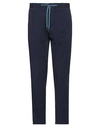DANIELE ALESSANDRINI HOMME Casual pants Midnight blue 97% Cotton, 3% Elastane
