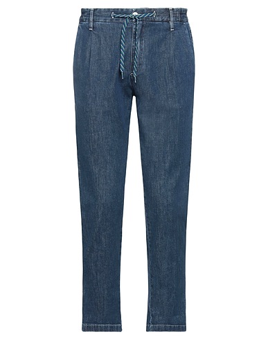 DANIELE ALESSANDRINI HOMME Denim trousers Blue 98% Cotton, 2% Elastane